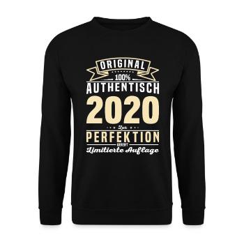 Authentisches Vintage-Geschenk 2020 - Unisex Pullover - Schwarz - Vorne - Alina (178cm) & Michal (187cm)