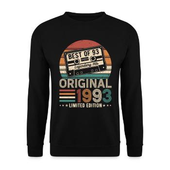 1993 Birthday - Unisex Sweatshirt - black - Front - Alina (178cm) & Michal (187cm)