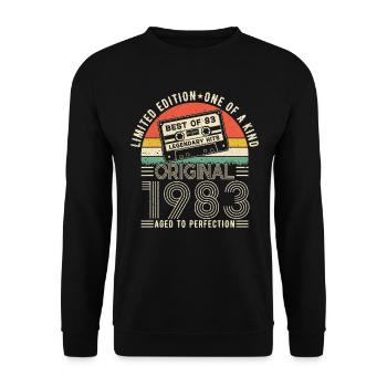 1983 - Millésime Anniversaire - Sweat-shirt Unisexe - noir - Devant - Alina (178cm) & Michal (187cm)