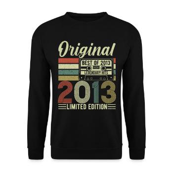 2013 - Vintage 10th Birthday - Unisex Sweatshirt - black - Front - Alina (178cm) & Michal (187cm)