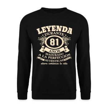 81st Birthday: Vintage Legend 1942 - Unisex Sweatshirt - black - Front - Alina (178cm) & Michal (187cm)