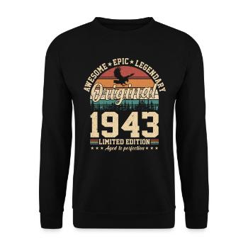 1943 Birthday - Unisex Sweatshirt - black - Front - Alina (178cm) & Michal (187cm)