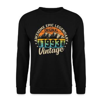 1993 - Vintage Birthday Idea - Unisex Sweatshirt - black - Front - Alina (178cm) & Michal (187cm)