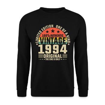 1994 Vintage Anniversaire - Sweat-shirt Unisexe - noir - Devant - Alina (178cm) & Michal (187cm)