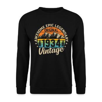 1934 - Millésime 90e anniversaire - Sweat-shirt Unisexe - noir - Devant - Alina (178cm) & Michal (187cm)