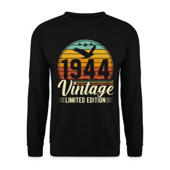 80th birthday 1944 - Unisex Sweatshirt - black - Front - Alina (178cm) & Michal (187cm)