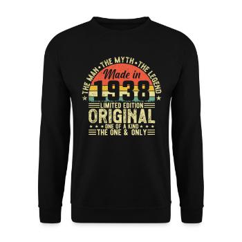 Vintage 1938 Birthday - Legendary 86th Vintage - Unisex Sweatshirt - black - Front - Alina (178cm) & Michal (187cm)