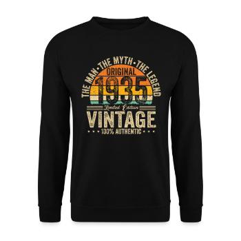 Vintage 1935 Birthday Legendary 89th Birthday - Unisex Sweatshirt - black - Front - Alina (178cm) & Michal (187cm)