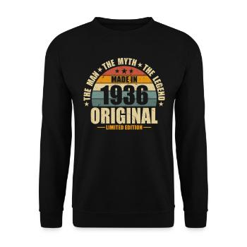 Millésime 1936 : légendaire cadeau d’anniversaire 88e - Sweat-shirt Unisexe - noir - Devant - Alina (178cm) & Michal (187cm)