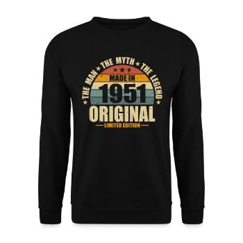 Anniversaire de 1951 - Sweat-shirt Unisexe - noir - Devant - Alina (178cm) & Michal (187cm)