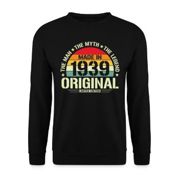 Vintage 1939 - Legendärer 85. Geburtstag - Unisex Pullover - Schwarz - Vorne - Alina (178cm) & Michal (187cm)