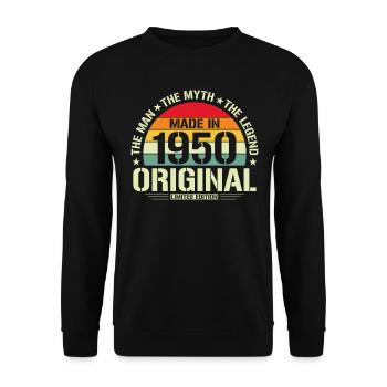 Anniversaire de 1950 : cadeau rétro légendaire - Sweat-shirt Unisexe - noir - Devant - Alina (178cm) & Michal (187cm)