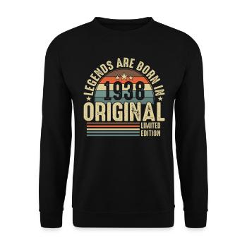 1938 Birthday Shirt - Legendary Retro Look - Unisex Sweatshirt - black - Front - Alina (178cm) & Michal (187cm)