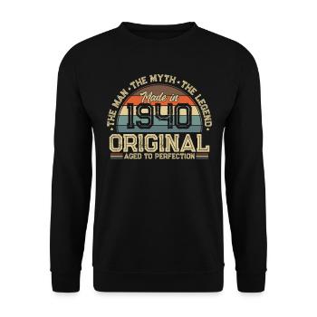 Vintage 1940: Legendary 84th Birthday - Unisex Sweatshirt - black - Front - Alina (178cm) & Michal (187cm)