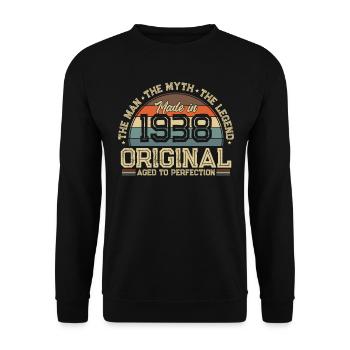 Legendary vintage 1938 - Unisex Sweatshirt - black - Front - Alina (178cm) & Michal (187cm)