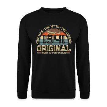 Original 1941 - Vintage 83. Geburtstag - Unisex Pullover - Schwarz - Vorne - Alina (178cm) & Michal (187cm)