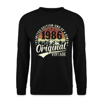 Chemise d’anniversaire légendaire de 1986 - Sweat-shirt Unisexe - noir - Devant - Alina (178cm) & Michal (187cm)