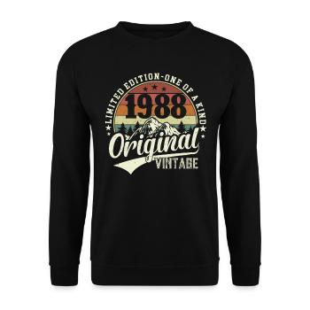 Chemise d’anniversaire élégante de 1988 - Sweat-shirt Unisexe - noir - Devant - Alina (178cm) & Michal (187cm)