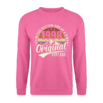Stilvoller Retro-Look: 1998 Geburtstagsshirt - Unisex Pullover - Pink - Vorne