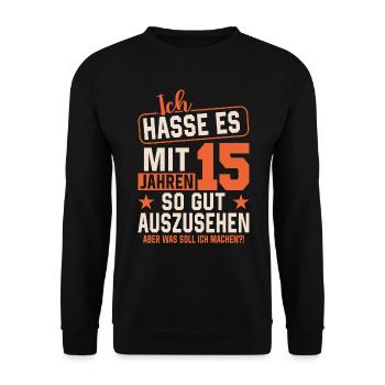 2009 - Ein Vintage Meisterwerk - Unisex Pullover - Schwarz - Vorne - Alina (178cm) & Michal (187cm)