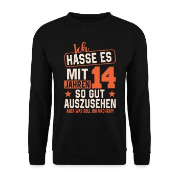 Retro Legends 2010: Zeitloses Geburtstagsgeschenk - Unisex Pullover - Schwarz - Vorne - Alina (178cm) & Michal (187cm)