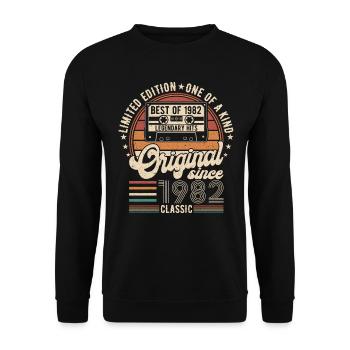Millésime 1982 - cadeau d’anniversaire rétro - Sweat-shirt Unisexe - noir - Devant - Alina (178cm) & Michal (187cm)