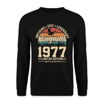 Millésime 1977 - Un millésime légendaire - Sweat-shirt Unisexe - noir - Devant - Alina (178cm) & Michal (187cm)