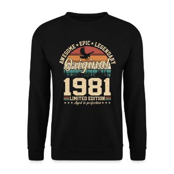 1981 - A Year of Legends - Unisex Sweatshirt - black - Front - Alina (178cm) & Michal (187cm)