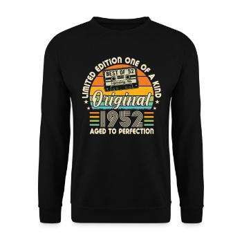 Vintage 1952 - cadeau d’anniversaire rétro - Sweat-shirt Unisexe - noir - Devant - Alina (178cm) & Michal (187cm)