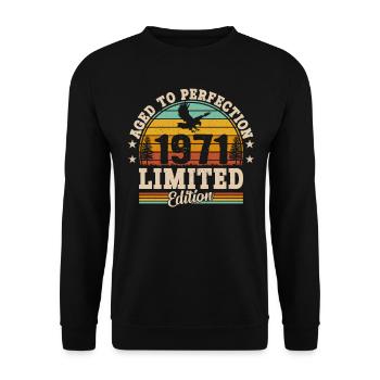 1971 - Ein legendäres Jahr - Unisex Pullover - Schwarz - Vorne - Alina (178cm) & Michal (187cm)
