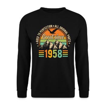 1958 - Ein legendäres Jah - Unisex Pullover - Schwarz - Vorne - Alina (178cm) & Michal (187cm)