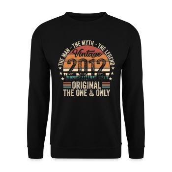 Vintage 2012 - Zeitlose Eleganz - Unisex Pullover - Schwarz - Vorne - Alina (178cm) & Michal (187cm)