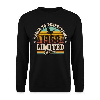 1968 - Timeless Birthday Anniversary - Unisex Sweatshirt - black - Front - Alina (178cm) & Michal (187cm)