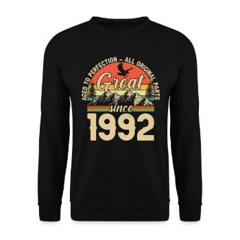 Millésime 1992 – Cadeau légendaire - Sweat-shirt Unisexe - noir - Devant - Alina (178cm) & Michal (187cm)