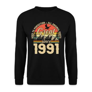 1991 - Un millésime Millésime - Sweat-shirt Unisexe - noir - Devant - Alina (178cm) & Michal (187cm)