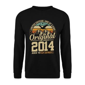 10 ans Vintage Anniversaire 2014 - Sweat-shirt Unisexe - noir - Devant - Alina (178cm) & Michal (187cm)