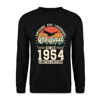 1954: Legendary 70th birthday - Unisex Sweatshirt - black - Front - Alina (178cm) & Michal (187cm)