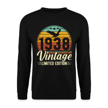 Legendary 86th Birthday Retro Style 1938 - Unisex Sweatshirt - black - Front - Alina (178cm) & Michal (187cm)
