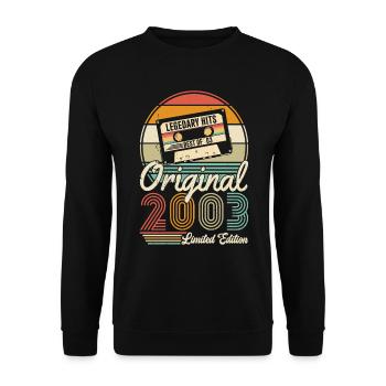 Vintage 2003 Birthday Gift - Retro Style - Unisex Sweatshirt - black - Front - Alina (178cm) & Michal (187cm)
