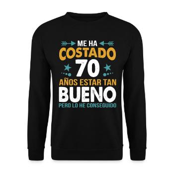 70th Birthday Vintage Legendary - Unisex Sweatshirt - black - Front - Alina (178cm) & Michal (187cm)