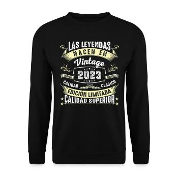 Anniversaire Millésime 2023 - Sweat-shirt Unisexe - noir - Devant - Alina (178cm) & Michal (187cm)