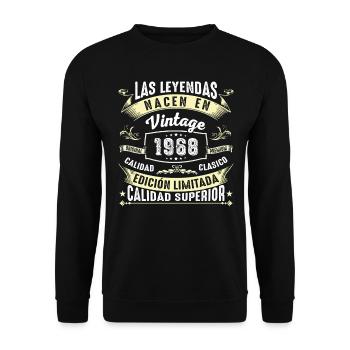 T-shirt anniversaire vintage 56 ans 1968 - Sweat-shirt Unisexe - noir - Devant - Alina (178cm) & Michal (187cm)