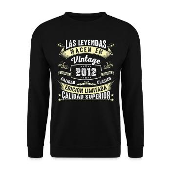 Fête d’anniversaire vintage 2012 - Sweat-shirt Unisexe - noir - Devant - Alina (178cm) & Michal (187cm)