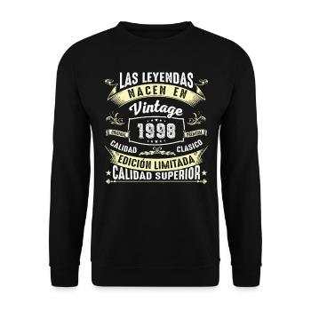 26th Birthday Vintage 1998 - Unisex Sweatshirt - black - Front - Alina (178cm) & Michal (187cm)