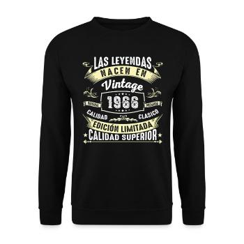 58e anniversaire Millésime 1966 - Sweat-shirt Unisexe - noir - Devant - Alina (178cm) & Michal (187cm)