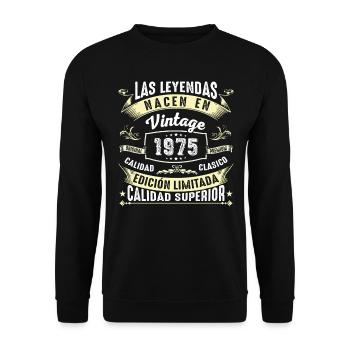 49th Birthday Vintage 1975 - Unisex Sweatshirt - black - Front - Alina (178cm) & Michal (187cm)