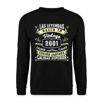 23. Geburtstag Jahrgang 2001 - Unisex Pullover - Schwarz - Vorne - Alina (178cm) & Michal (187cm)