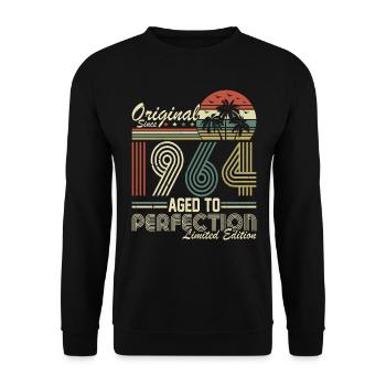 Vintage 1964 anniversaire rétro - Sweat-shirt Unisexe - noir - Devant - Alina (178cm) & Michal (187cm)