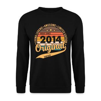 Geburtstagsjubiläum 2014 - Vintage Retro - Unisex Pullover - Schwarz - Vorne - Alina (178cm) & Michal (187cm)