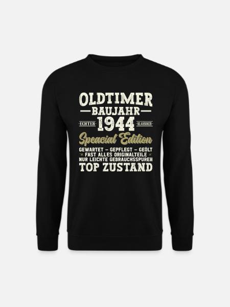 80. Geburtstag Vintage Retro 1944 Geschenk - Unisex Pullover - Schwarz